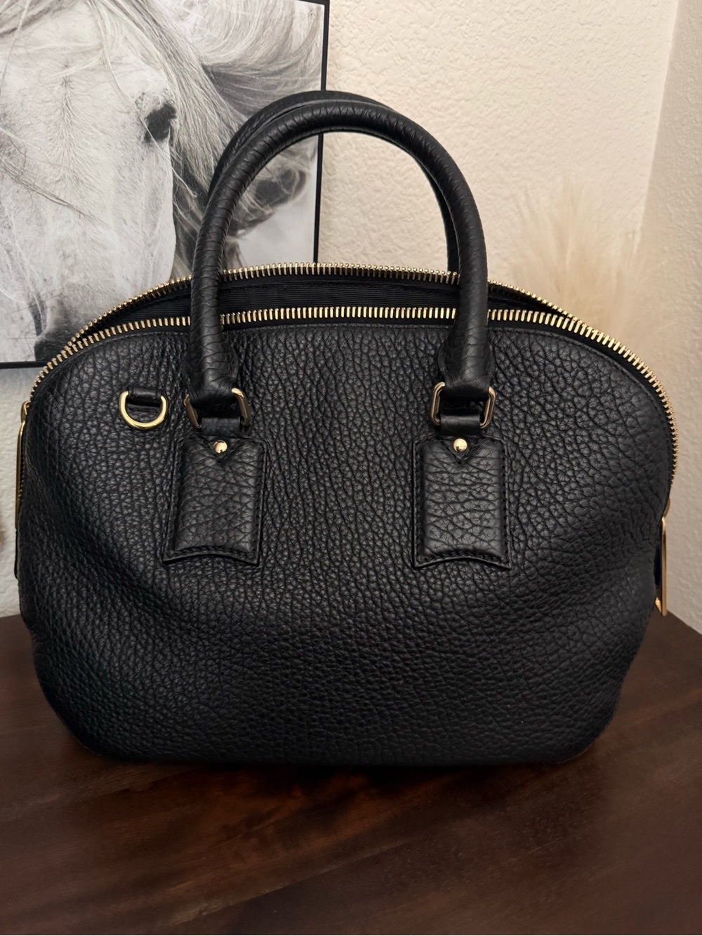 Burberry Black Pebbled orchard Leather Satchel - Picture 2 of 8